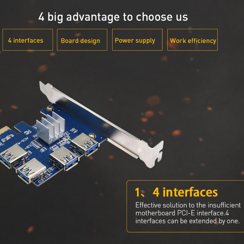 Card Đồ Họa Pci-Express Card Mở Rộng 4 Pci-E Usb 3.0 Pci E 1 Sang 4 Thẻ