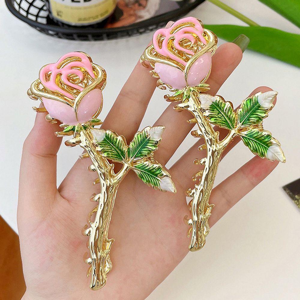 Kẹp Tóc Cá Mập Màu Hồng Ngà Cỡ Lớn Thời Thượng Cho Nữ