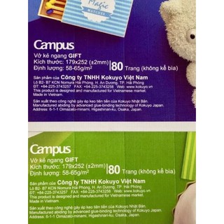 COMBO 10 VỞ KẺ NGANG CAMPUS 80 TRANG