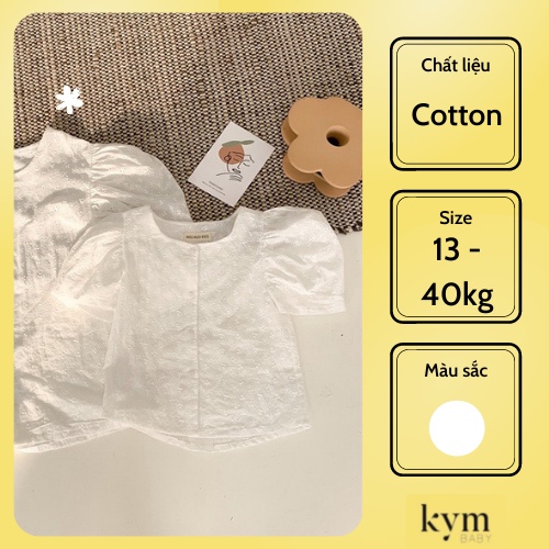 [FORM ĐẶC BIỆT XEM KỸ BẢNG SIZE] Áo blouse ngắn tay tay phồng cho bé gái A498