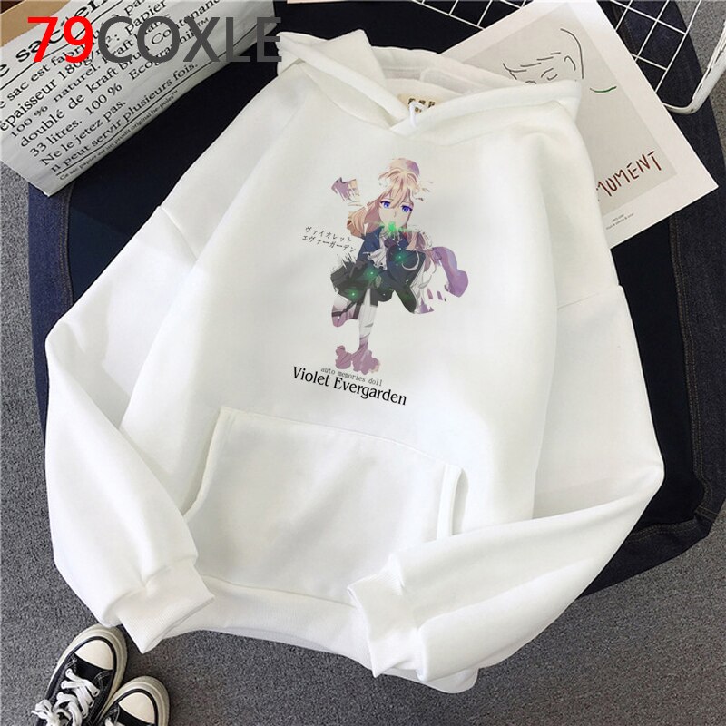 Áo Hoodie Họa Tiết Hoạt Hình Violet Evergarden Vui Nhộn Phong Cách Nhật Hàn Cho Nữ