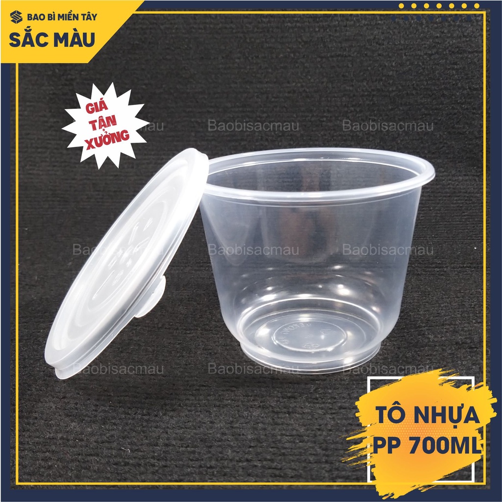 Sét 50 Tô nhựa PP 700ml Mekong kèm nắp