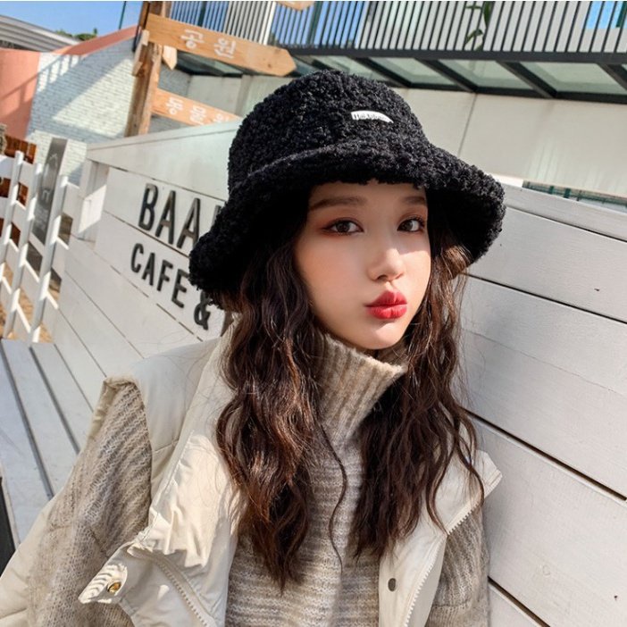 Mũ nón len nữ Hàn Quốc bucket lông cừu ulzzang đẹp mùa đông thời trang đủ màu trắng, nâu, be, đen, vàng[ D707 ]