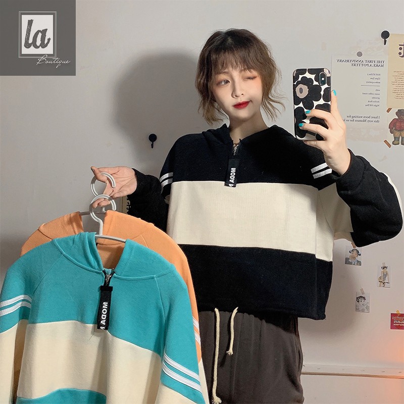 (ORDER) Hoodie croptop ulzzang bigsize 45kg - 90kg
