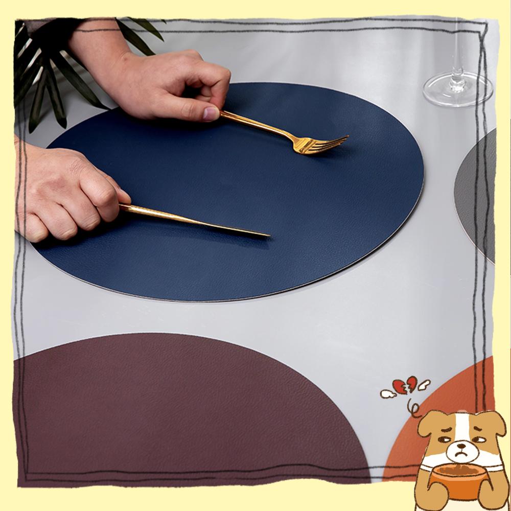 Tấm lót da PU hình tròn chống thấm nước và dầu mỡ chất lượng cao | BigBuy360 - bigbuy360.vn