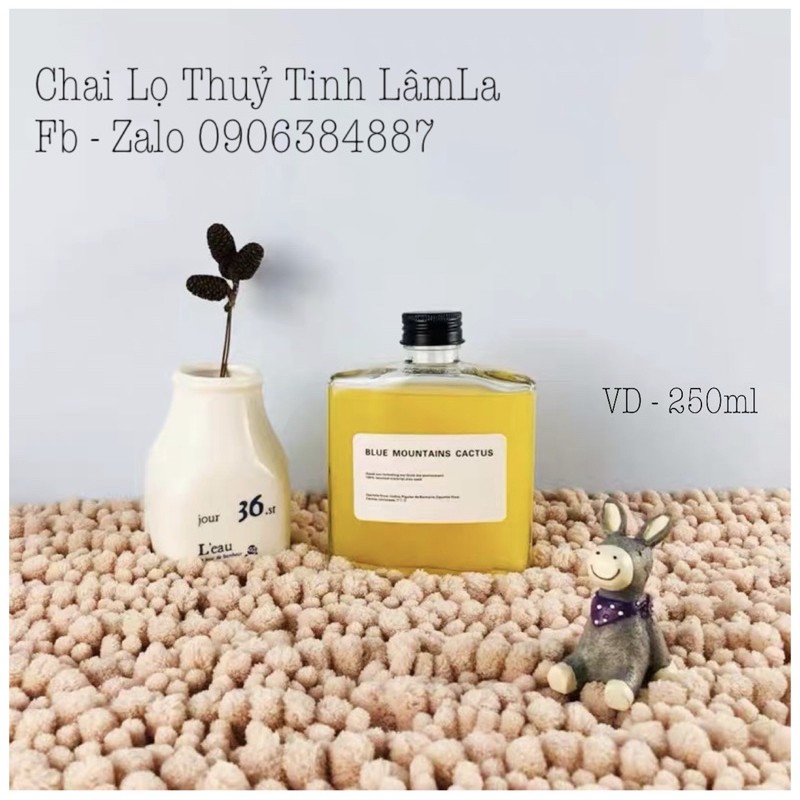 Chai Thuỷ Tinh Vuông Dẹp Nắp Nhôm Bạc 50ml 100ml 200ml 250ml