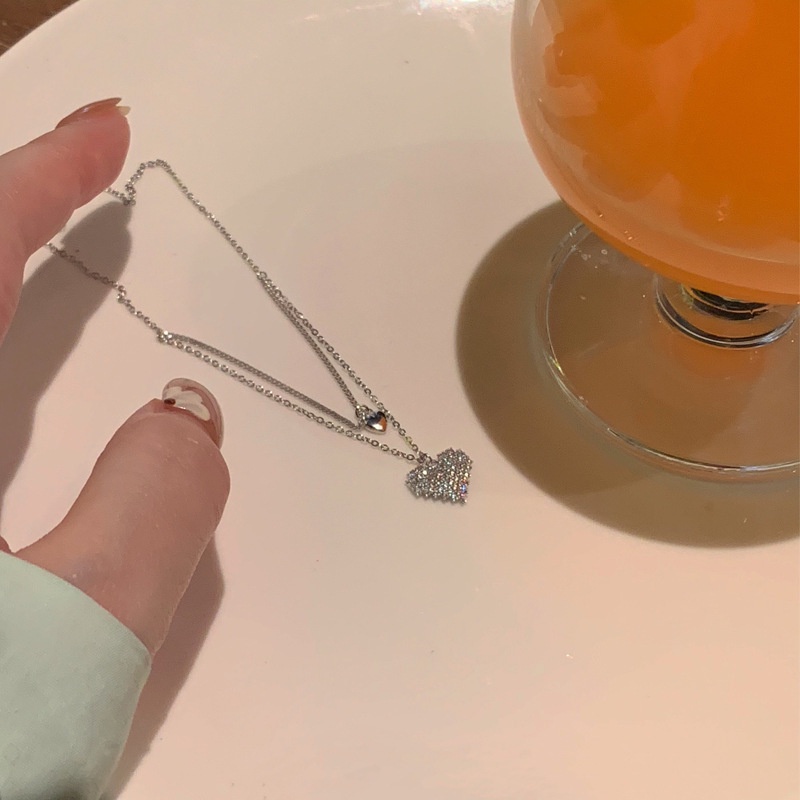 Vòng cổ Hai Lớp Thiết Kế Cao Cấp Phong Cách Harajuku Ngọt Ngào Sang Trọng