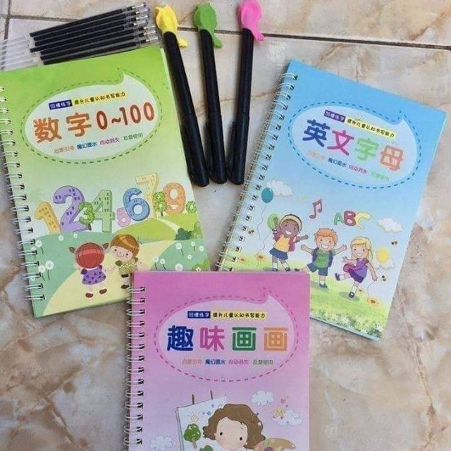 Sách quý song ngữ cho trẻ em kèm sét 3 quyển tập tô tự bay màu