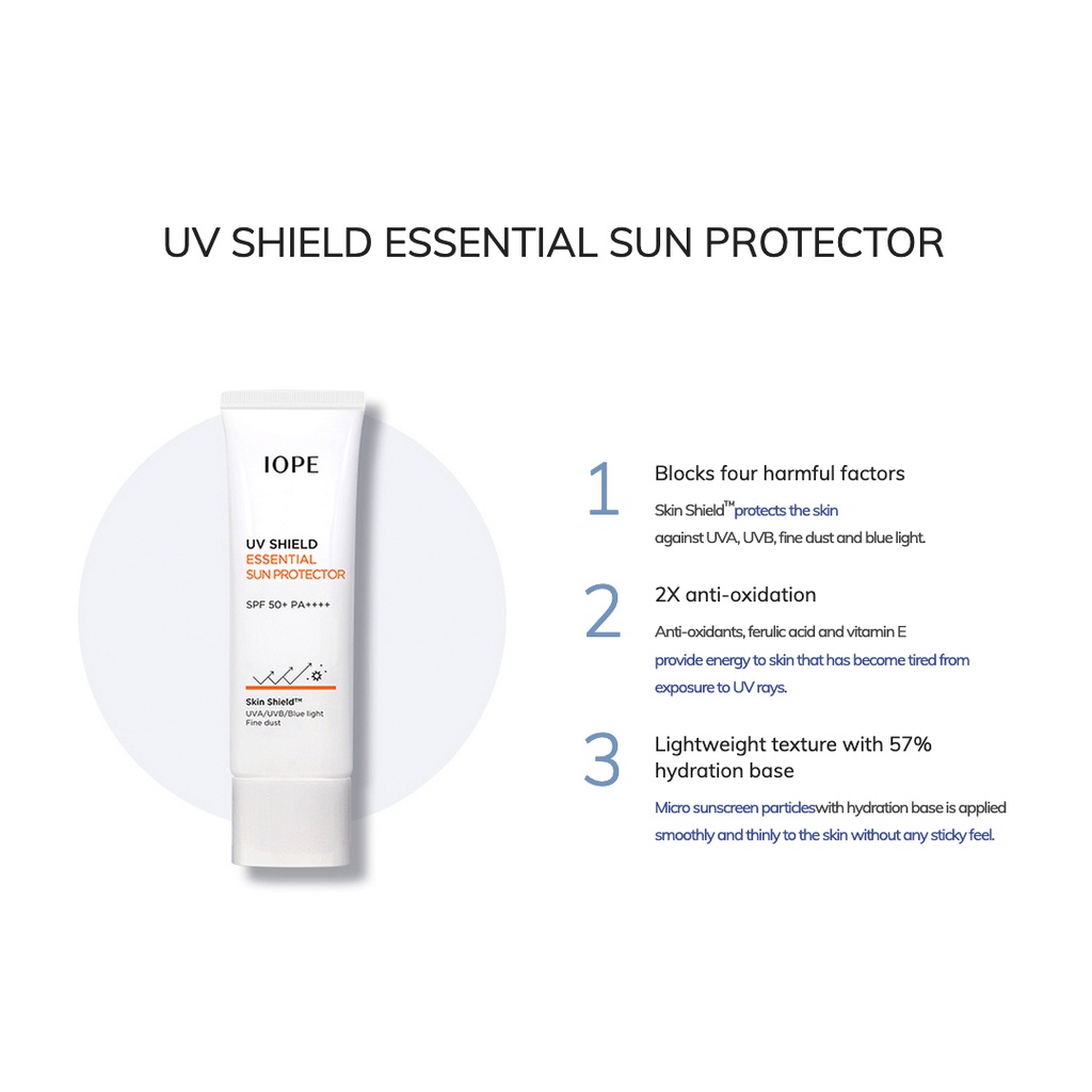 IOPE UV Shield Essential Miếng Dán Chống Nắng / Chống Ô Nhiễm / Ô Nhiễm / Chống Oxy Hóa Cần Thiết Cho Tông Da / Chống Nắng Ngoài Trời