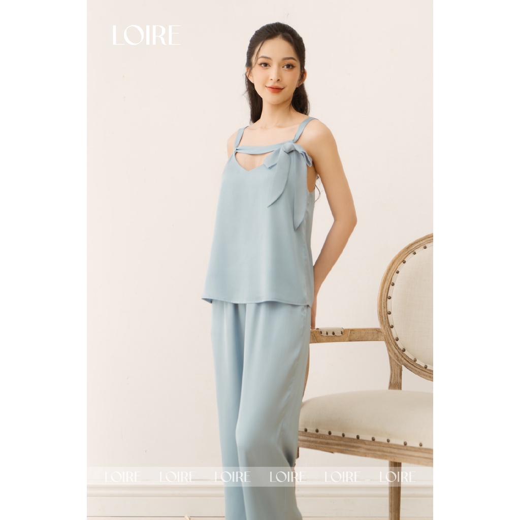 Bộ Đồ Ngủ Hai Dây Thắt Ngang Quần Culottes Loirechic BDN60