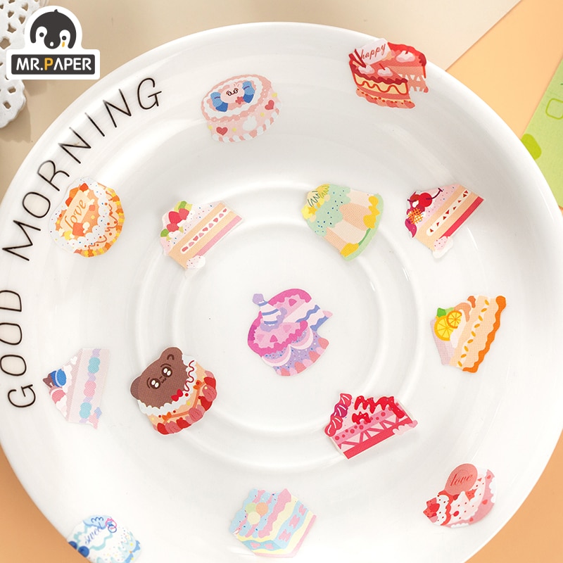 Sticker dán trang trí thiết kế hình bánh sinh nhật 6 kiểu xinh xắn đáng yêu