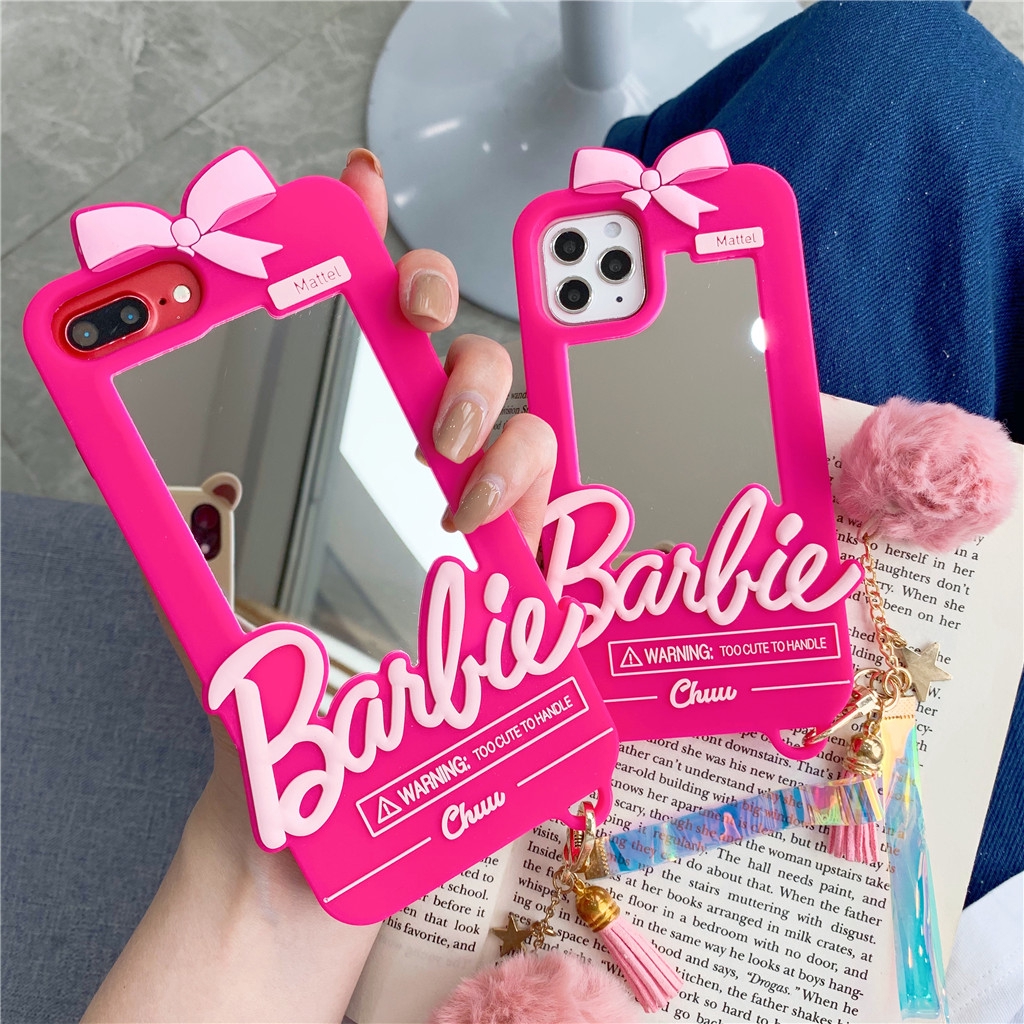 Hoạt Hình Ốp Điện Thoại Silicone Mặt Gương In Hình Barbie Cho Apple Iphone11 / 12pro Mimi Xr Xs Max I6 / 7 / 8plus