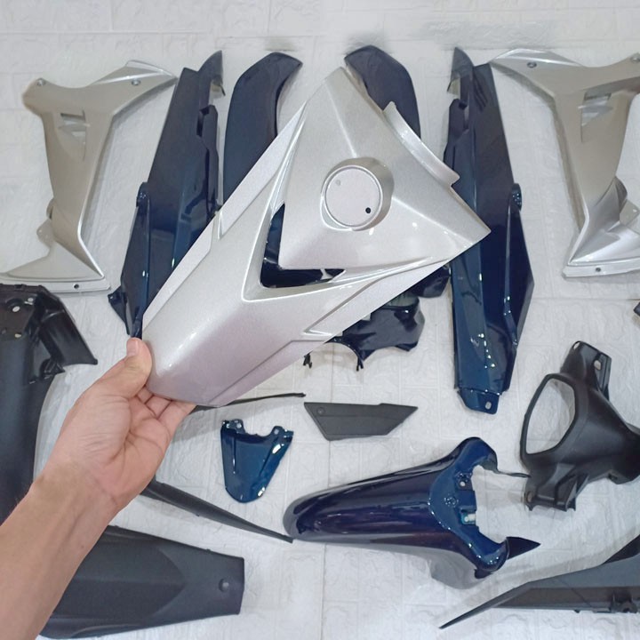 Dàn áo xe SIRIUS nhựa ABS nguyên sinh cao cấp màu XANH NHỚT phanh cơ , tặng kèm bộ tem theo xe - A561