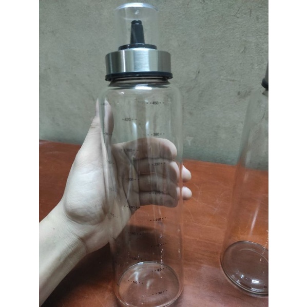 Chai Lọ Bình thủy tinh 500ml đựng dầu ăn nước mắm có vạch chia chịu nhiệt có nắp chống bụi bền xịn
