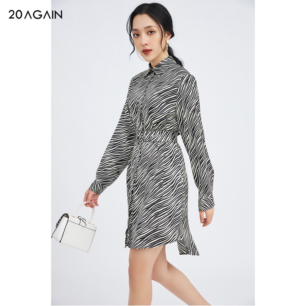 Đầm nữ công sở 92WEAR đủ màu, thiết kế dài tay cổ đức họa tiết DXC0045