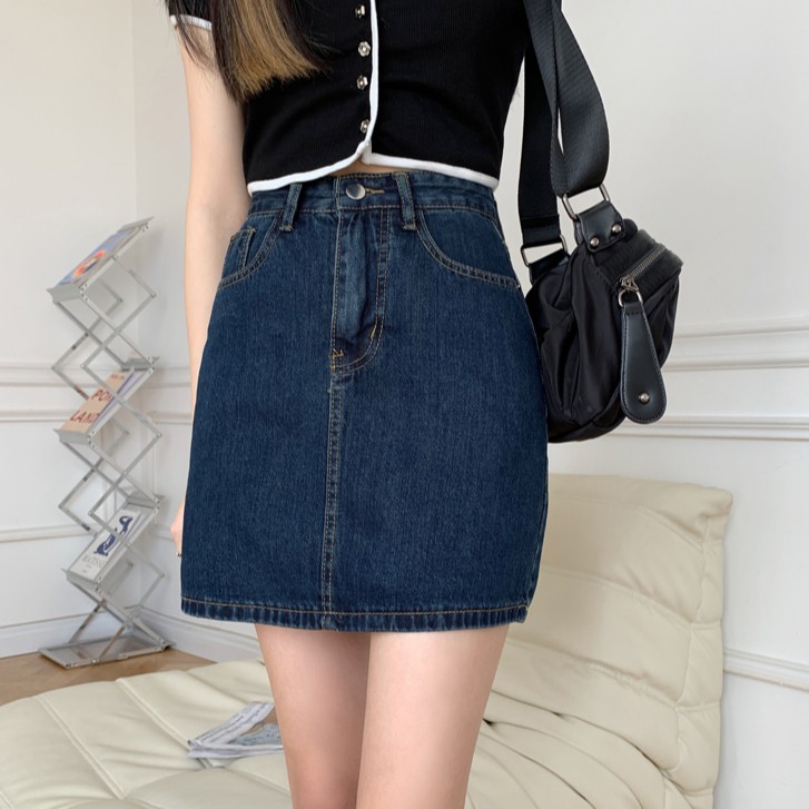 Chân Váy Jeans Chữ A Lưng Cao Thời Trang Cho Nữ | BigBuy360 - bigbuy360.vn