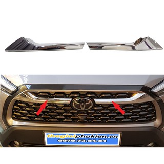 Ốp viền Ca lăng nắp capo bên trên Toyota Corolla Cross mạ Crom