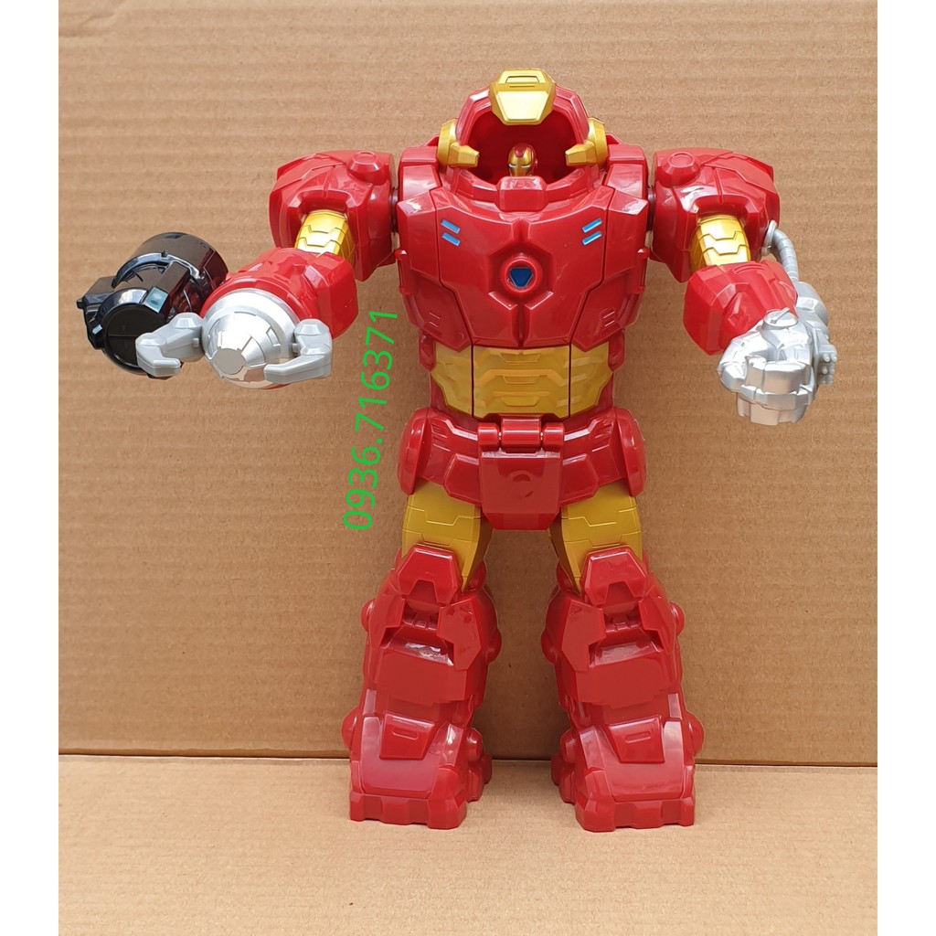 Mô hình nhân vật Robot 2 trong 1 Marvel Super Hero Adventures cao 26cm hàng Hasbro