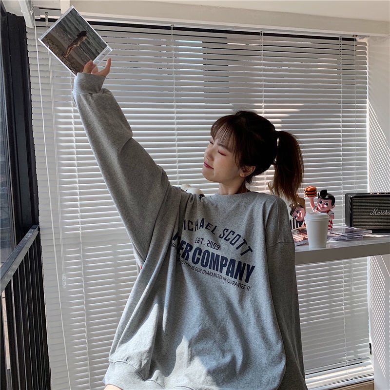 Áo khoác nam nữ thể thao ulzzang Paper company màu xám 🌸 Áo sweater hoodie kiểu dáng thể thao form rộng unisex K33 | BigBuy360 - bigbuy360.vn