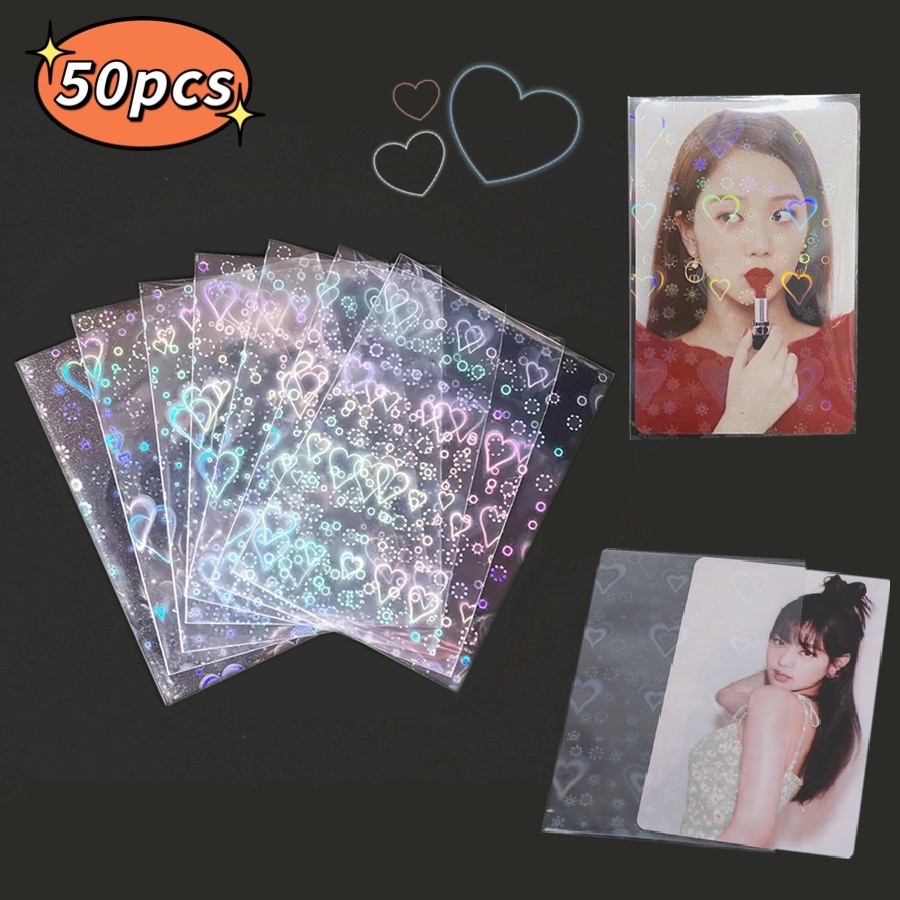 Set 50 túi bảo vệ dùng đựng thẻ chơi game hoặc hình nhóm nhạc thần tượng Kpop