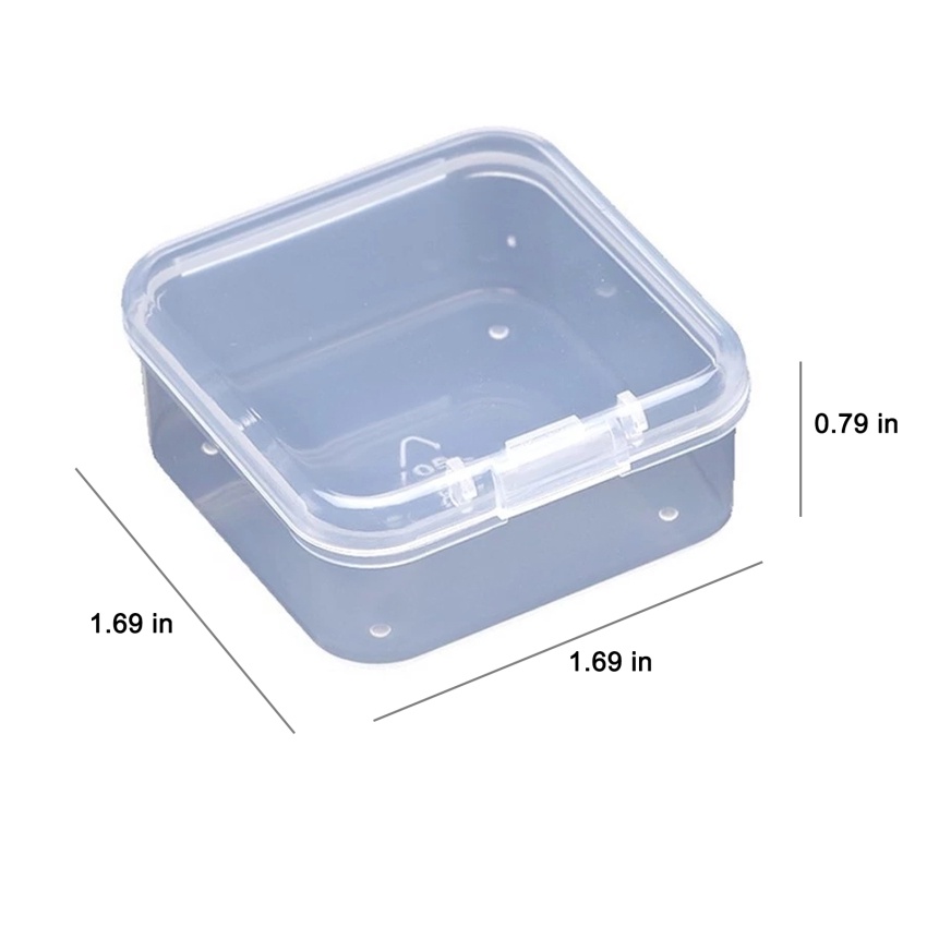 Hộp Nhựa Vuông Mini Trong Suốt Đựng Trang Sức