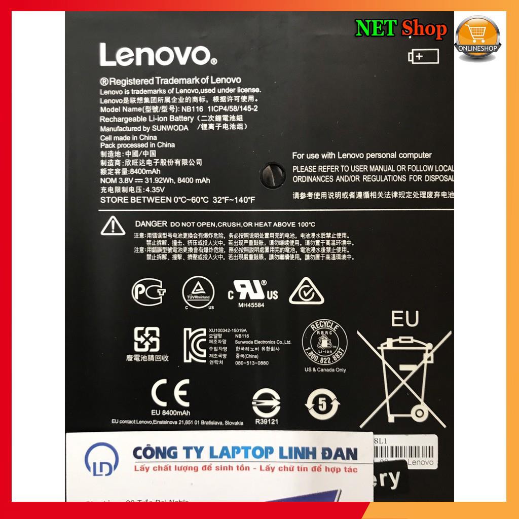 💖💖 Pin Lenovo IdeaPad 100S-11IBY 5B10K37675 NB116 Zin