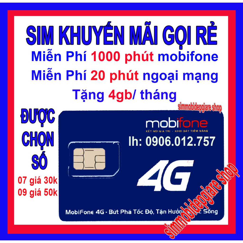 sim 10 số mobifone Khuyến mãi gọi điện miễn phí được chọn số đẹp