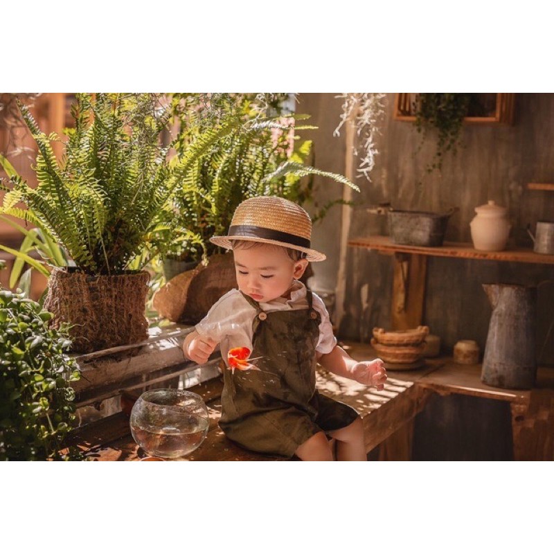 Set yếm linen kèm sơmi