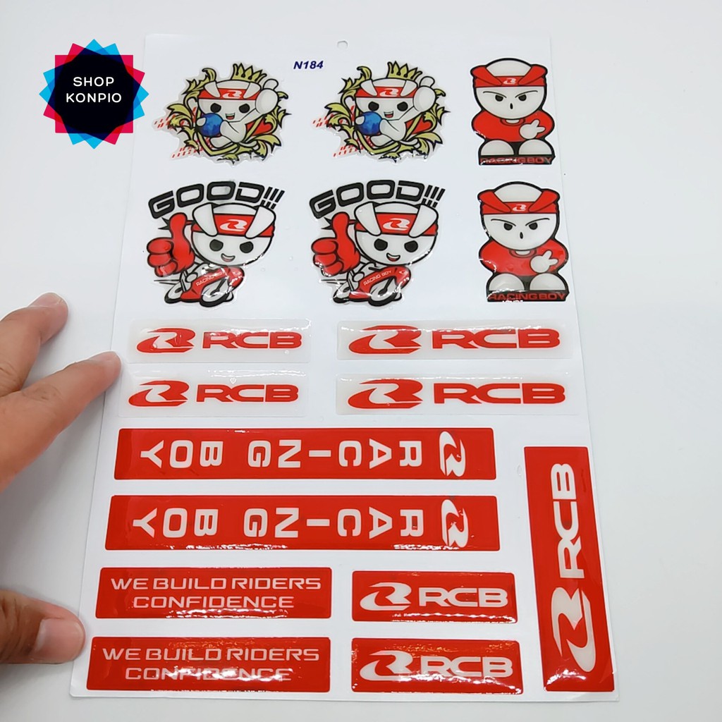 Bộ Tem RCB Dập Nổi Cao Cấp Dán Xe Máy, Ô Tô, Mũ Bảo Hiểm, Chống Thấm Nước, Chống Bay Màu