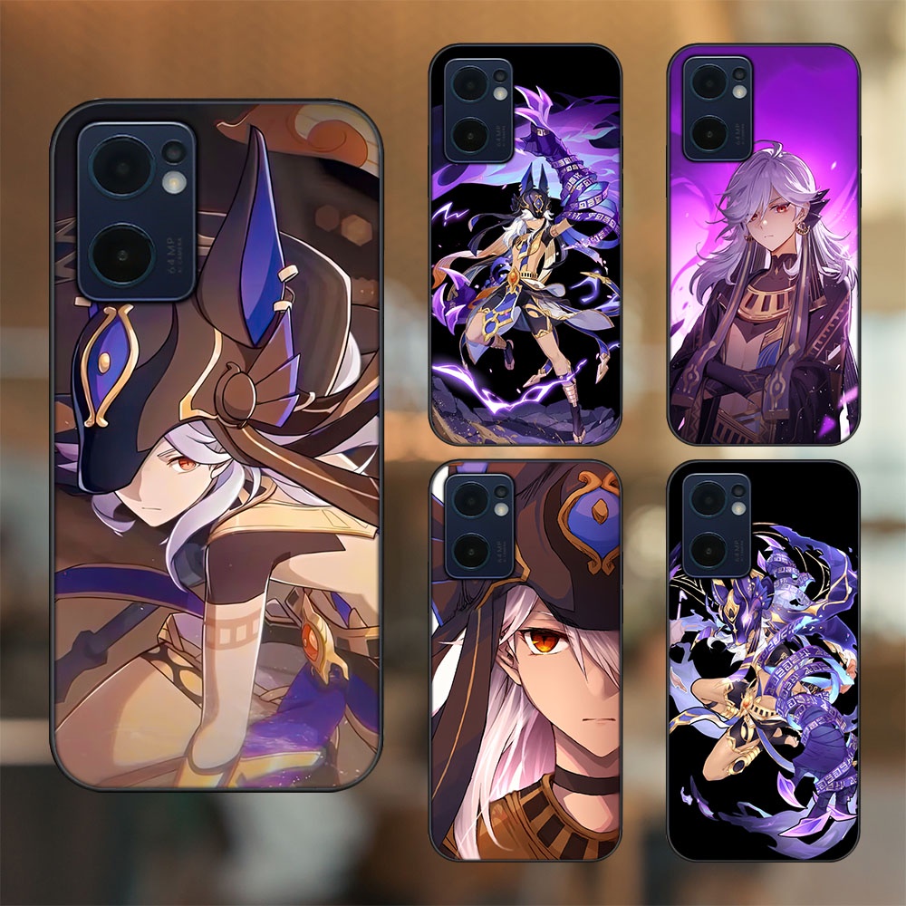 Ốp lưng Oppo Reno 7 5G viền đen in hình Cyno Genshin Impact