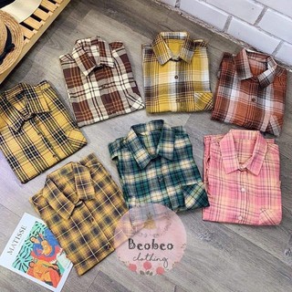 sơ mi kẻ caro oversize