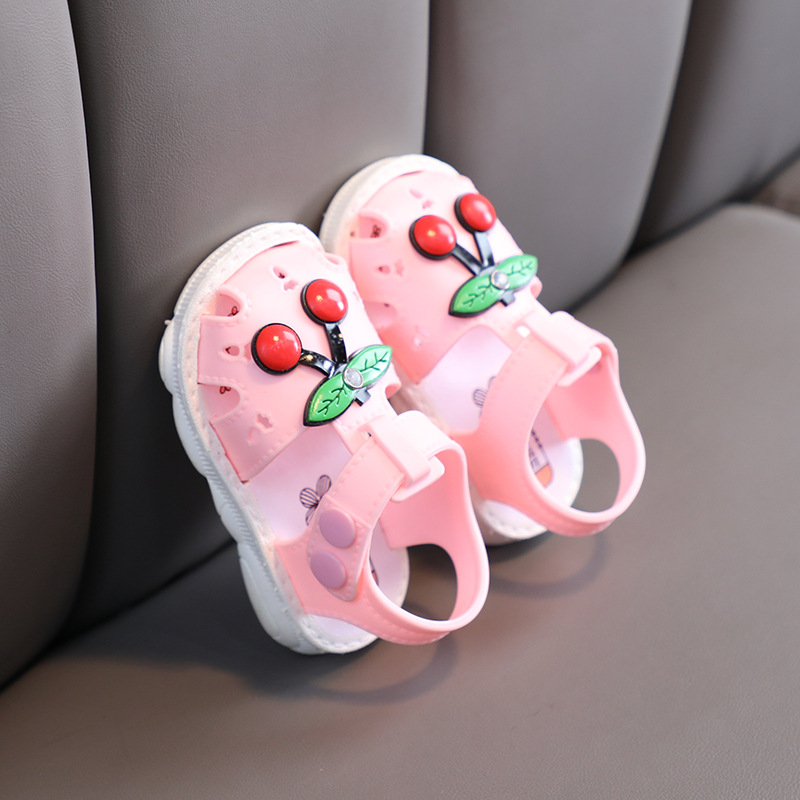 Baby Shoes 0-3Yrs Infant Toddler Sandals Shoes Girls Princess Shoe Closed Toe Cherry Sandal