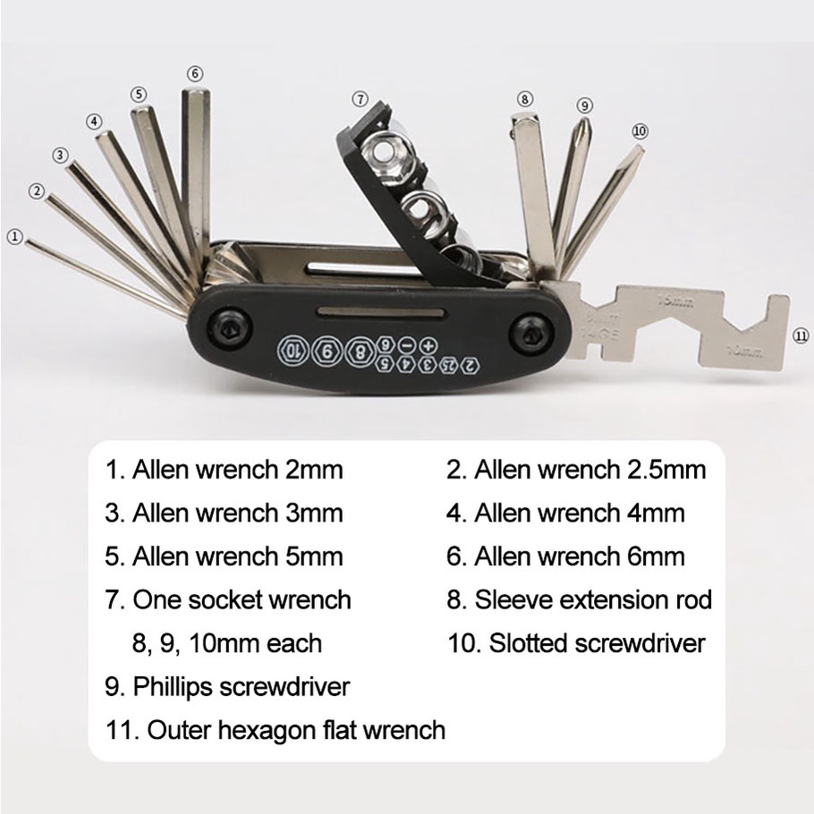 Bộ Dụng Cụ Sửa Xe Đạp Đa Năng 15 Trong 1 Tiện Dụng