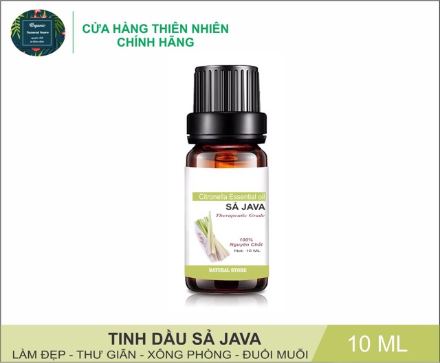 [ 10ML ] Tinh Dầu Sả Java 100% Nguyên Chất Organic ( Citronella Essential Oil )