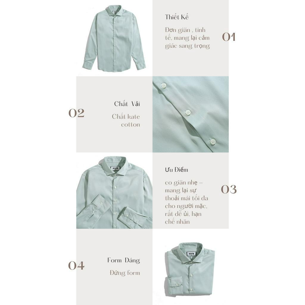 Áo Sơ Mi Nam Cao Cấp Trơn Cotton Mint Shirt BY COTTON