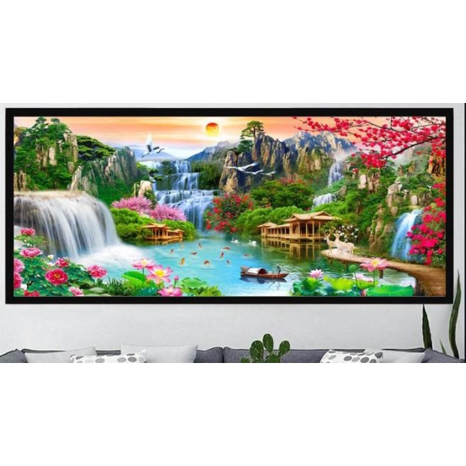 Tranh đính đá phong cảnh đẹp tuyệt Y8271 , Y8272 , Y8273