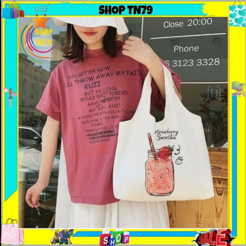 Túi đeo vai thời trang vải canvas mềm loại to đi hoc , đi chơi , đi làm đều rất đẹp - LY DÂU