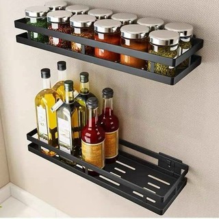 Kệ để gia vị hình chữ nhật 35cm dán tường không cần khoan đục tiện lợi