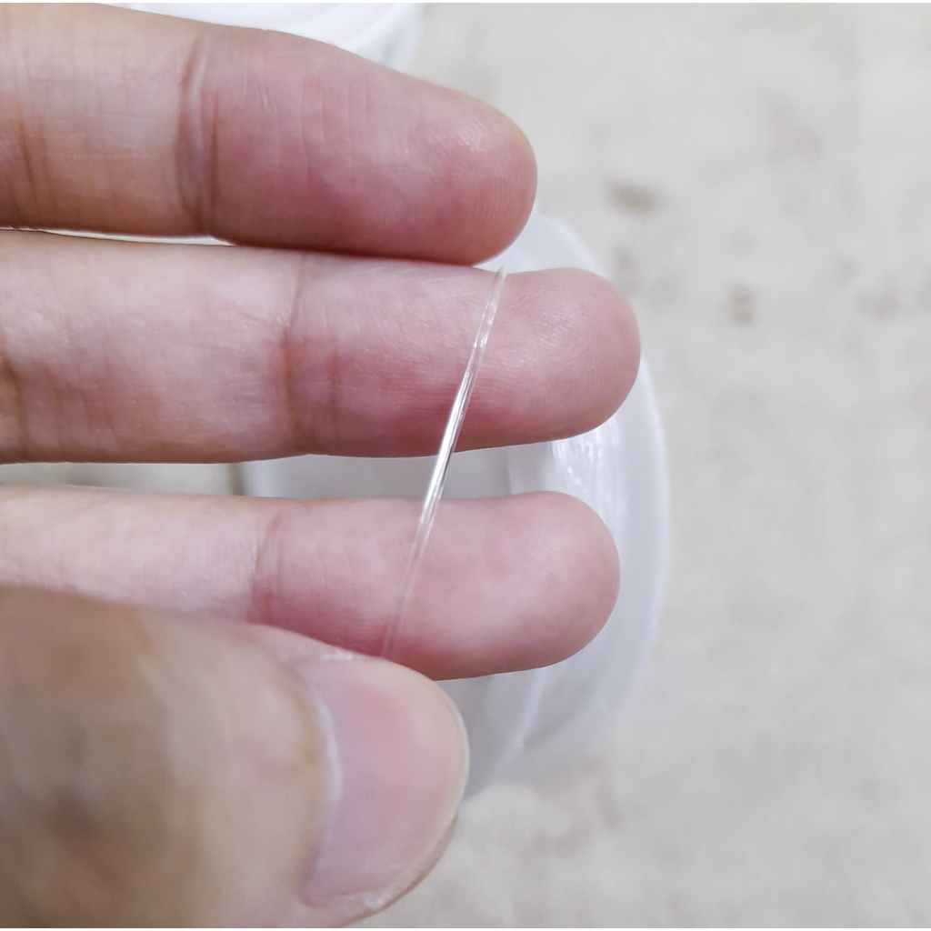Dây cước trong suốt xỏ hạt loại mỏng cuộn 10m và day thun dẹp trắng đen 5m