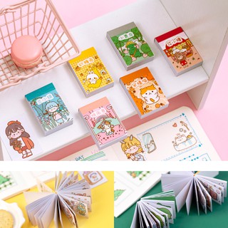 Cuốn 50 miếng sticker mẫu cô bé và động vật đáng yêu