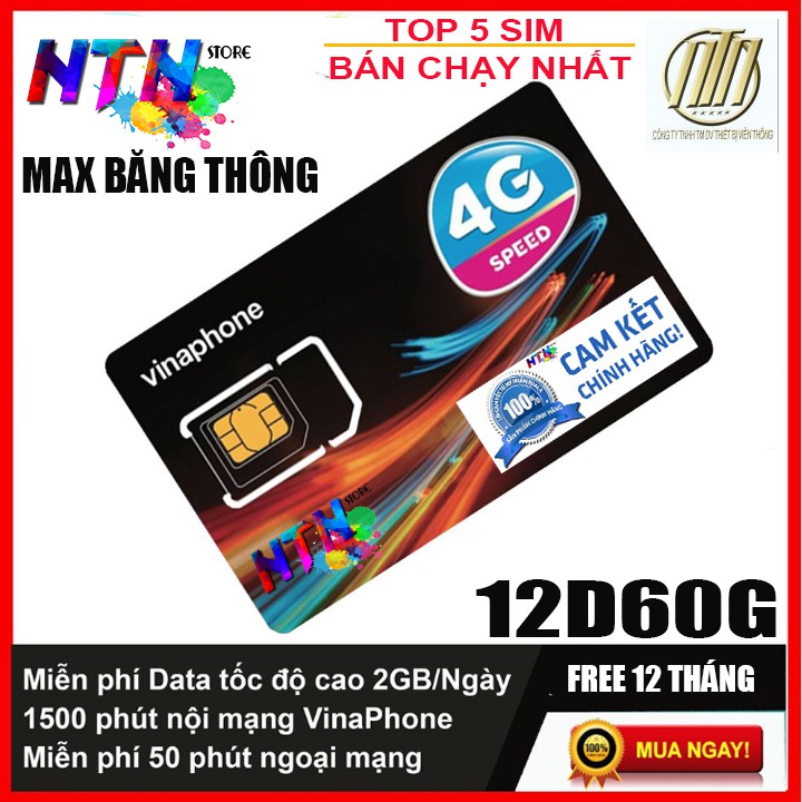 💝Freeship💝SIM 4G VINA TRỌN GÓI 12 THÁNG KHÔNG NẠP TIỀN 💝 VD89,💝VD149,D60G