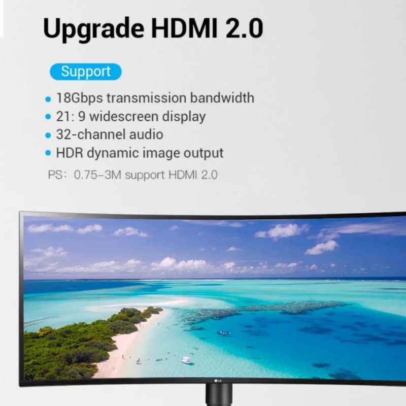 Dây cáp HDMI Vention 2.0 4K 60Hz 1.5m cho máy tính Laptop PS3 PS4 siêu bền Tuấn Hà Store