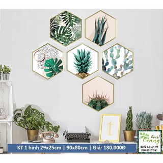 Decal Tranh lục giác Tropical