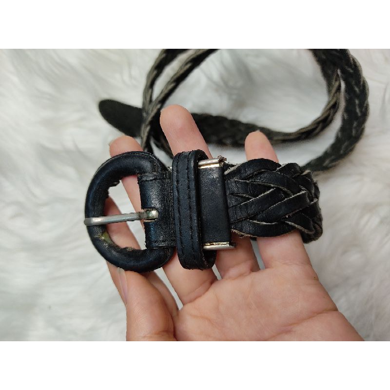 Dây lưng da thật đan bản 3 cm