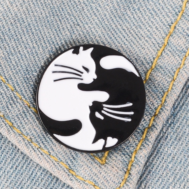 Huy Hiệu Cài Áo Hình Mèo Tai Chi Hoạt Hình Đáng Yêu