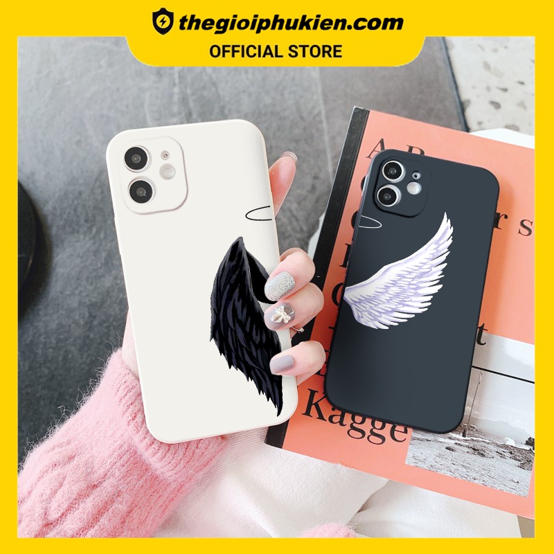 Ốp iphone - Ốp lưng iphone cạnh vuông Đôi cánh thiên thần dành cho ip 6 đến 14promax - ng128