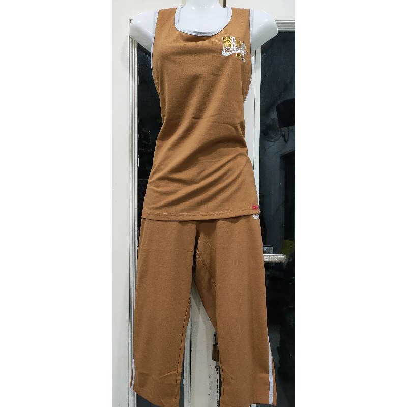 Bộ cotton sát nách quần lửng đính đá Sài Gòn New sale