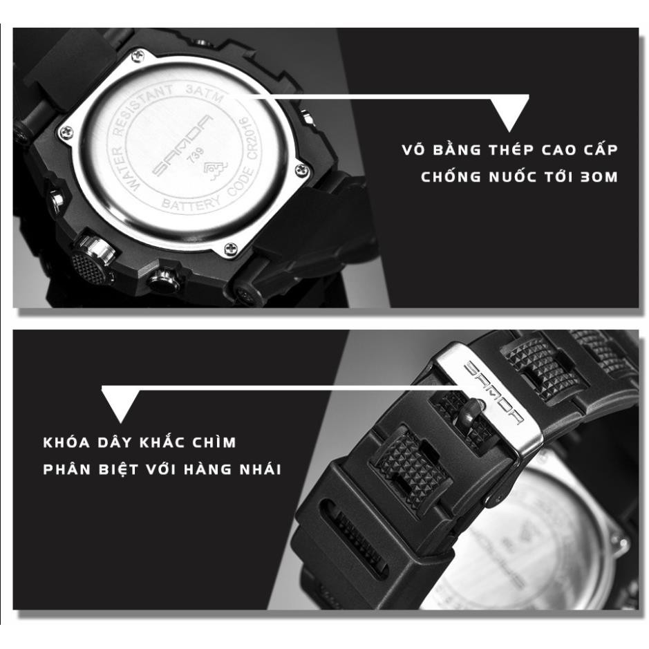 [HÀNG CAO CẤP] Đồng hồ Nam SANDA CHRISTIAN JAPAN Chuẩn Quân Đội - 2 Máy Chạy Song Song - Chống Nước Tốt | BigBuy360 - bigbuy360.vn