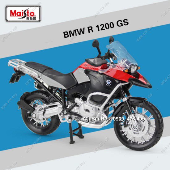 Xe Mô Hình Moto Bmw R1200 Gs Tỉ Lệ 1:12 - Maisto - Xám Đỏ - 8604