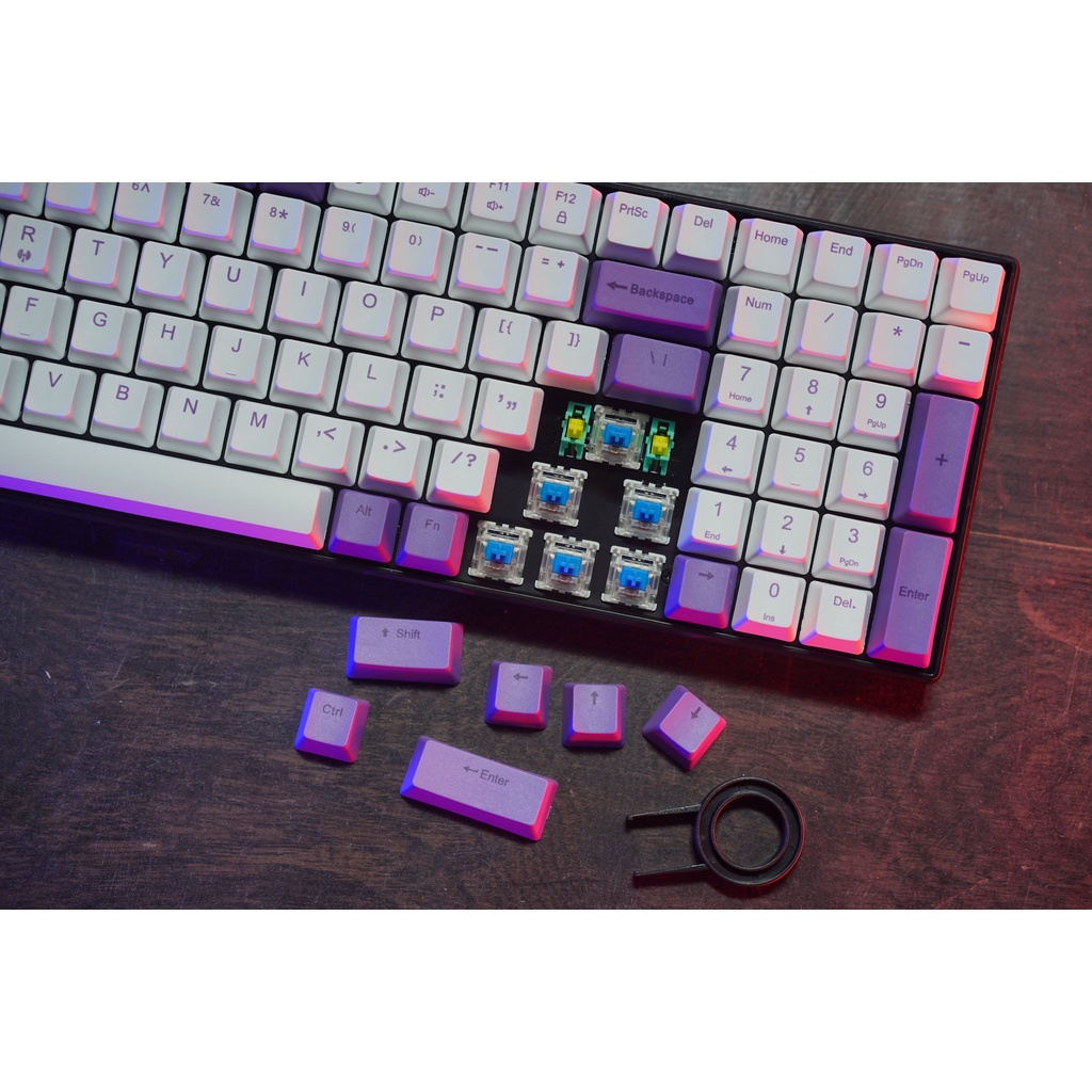 Phím cơ không dây Bluetooth E-DRA EK396W Gateron Switch/ USB Type C/ PBT dyesub keycap chính hãng